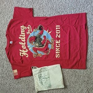 Holding Fast Vintage Art Tee -Red Hawk -Small